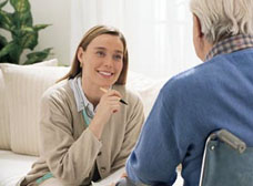 Women looking after an elderly